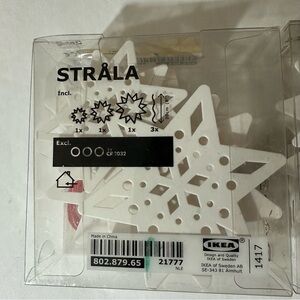 IKEA Strala LED Light Up Stars Tea Lights Ornaments New Sealed 3 Pack White